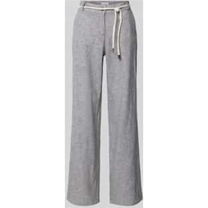 Wide leg linnen broek met strikceintuur