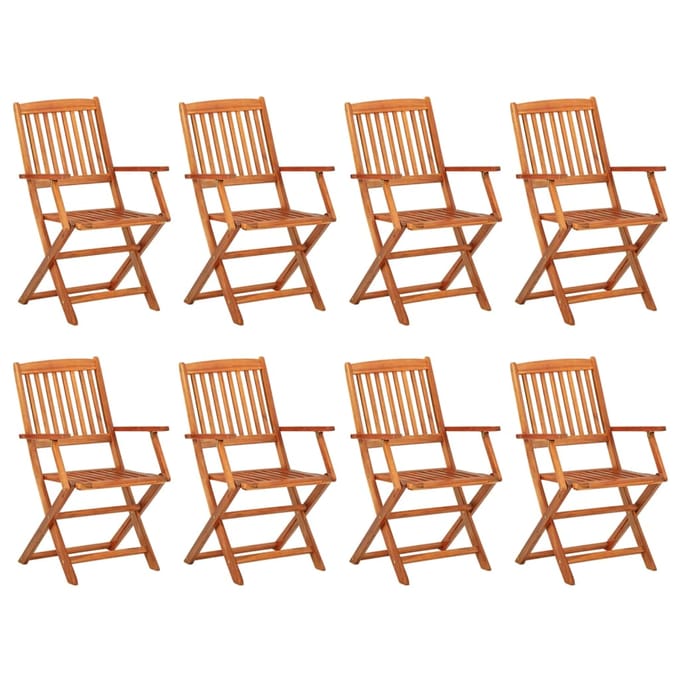 vidaXL - 9-delige - Tuinset - 180x90x75 - cm - massief - acaciahout