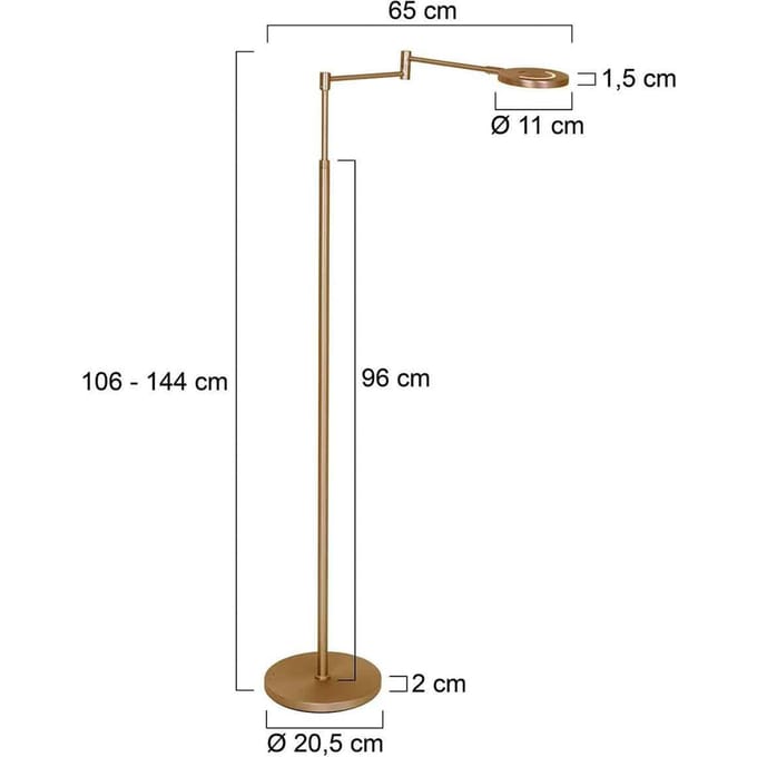 Vloerlamp - brons - Soleil - kunststof metaal - design lamp - LED - 3515BR - Steinhauer Exclusive