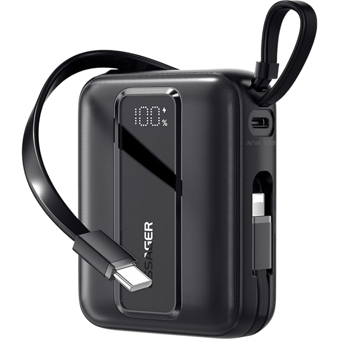 Essager Quick Charge Compact Powerbank met Kabels Zwart 20.000 mAh