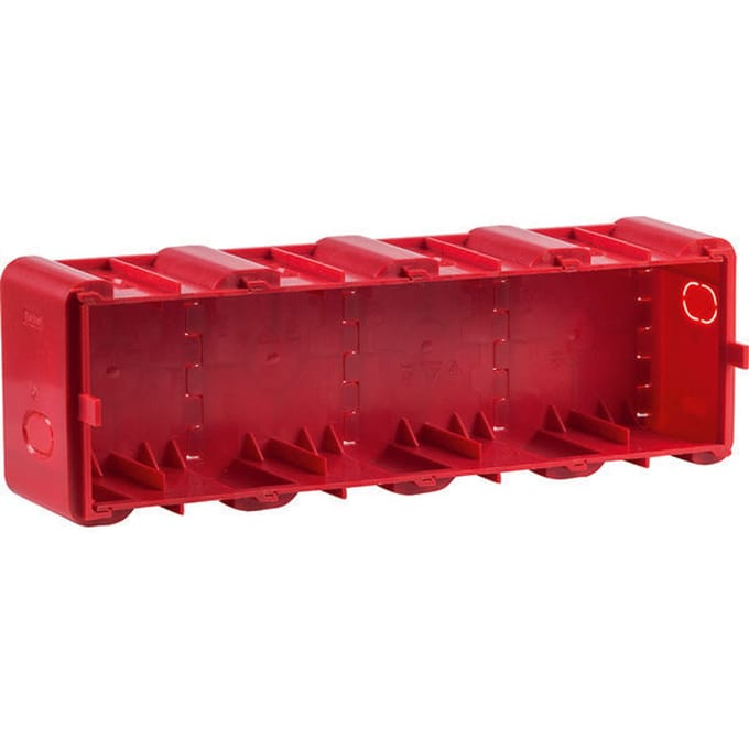Hager Berker 4-pans inbouwbehuizing wandcontactdoos rood - 18720040