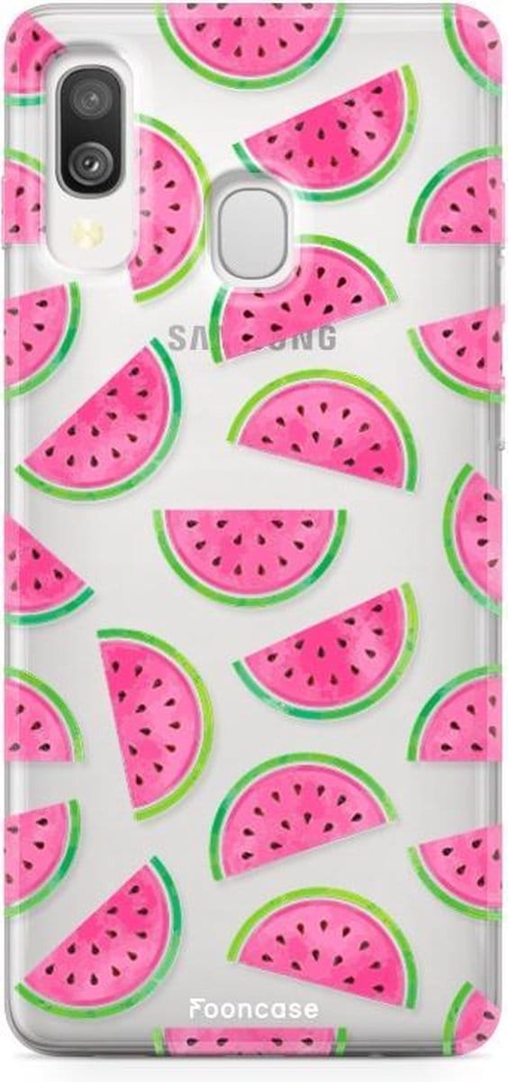 Fooncase Hoesje Geschikt voor Samsung Galaxy A40 - Shockproof Case - Back Cover / Soft Case - Watermeloen