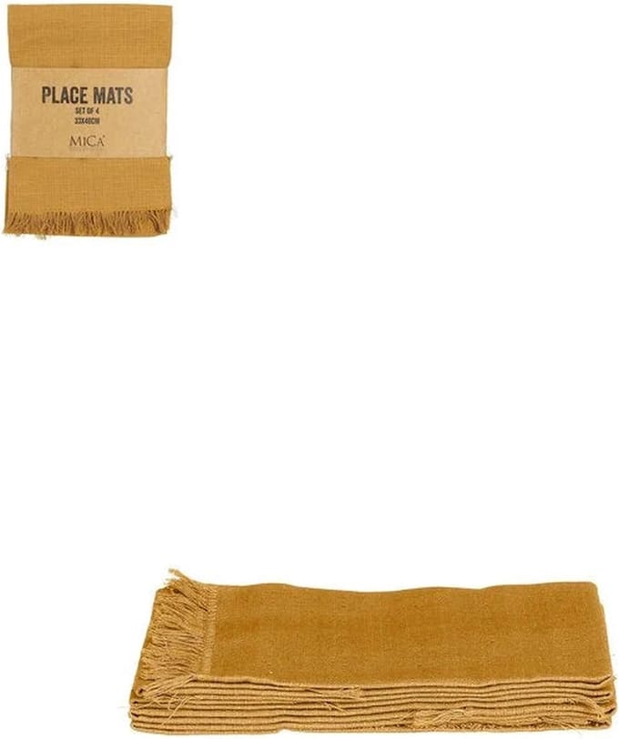 Mica Decorations - Placemats 'Villia' (Donkergeel, Set van 4)