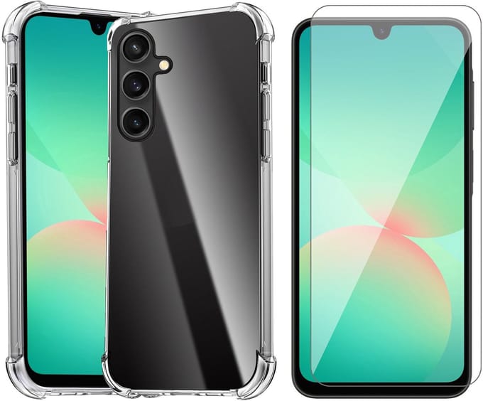 Hoesje geschikt voor Samsung Galaxy A17 5G / A26 - Screenprotector Glas - Shockproof Transparant