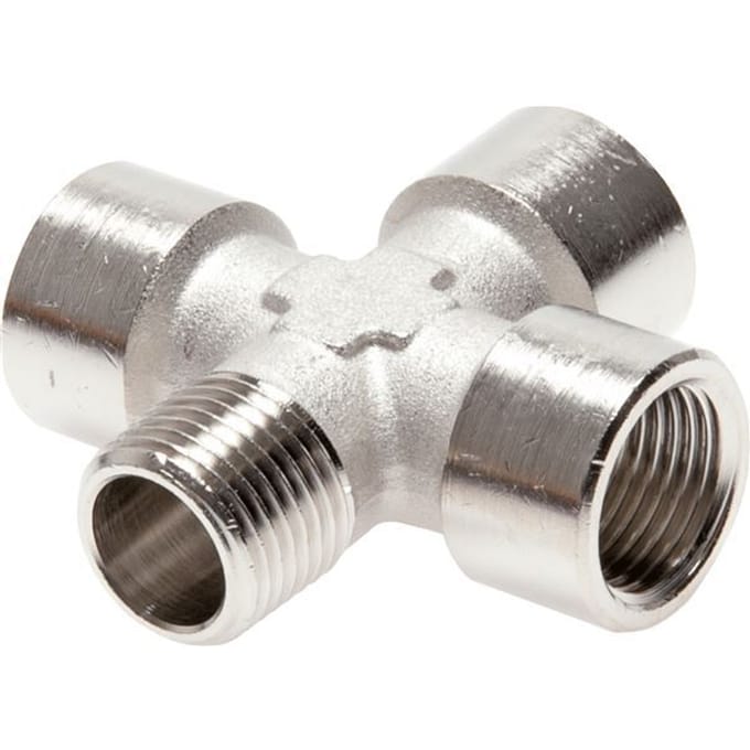 Kruiskoppeling R1/8'' Buitendraad - G1/8'' Binnendraad Vernikkeld Messing 16bar [2 Stuks]