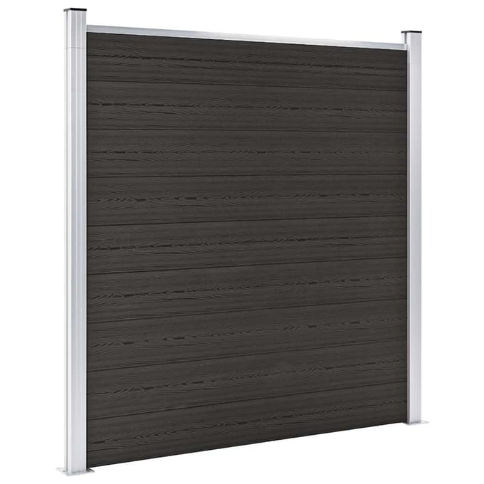 vidaXL - Schuttingpaneel - 180x186 - cm - HKC - zwart