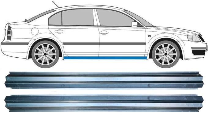 Reparatie dorpel voor Skoda Superb 2002-2008 / Links = Rechts / Set