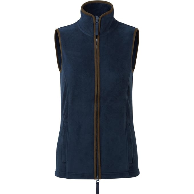 Premier Dames Artisan Fleece Gilet (Marineblauw/Bruin)