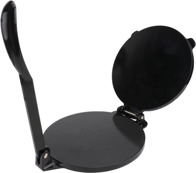 Tortilla Pers - Deeg Drukker - Maak Tortillas - Aluminium Legering - 20cm Diameter - Zilver