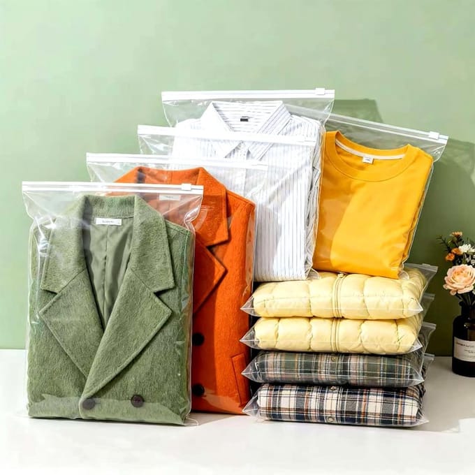 Hersluitbare Opbergzakken - Plastic Zakken Rits - Kleding Opbergen - Waterdicht Stofdicht - 35 x 45 cm - Transparant
