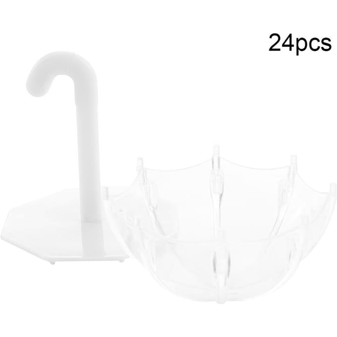 24 Stuks Innovatieve Parapluvorm Plastic Snoepdoos Container voor Bruiloft Baby Verjaardagsfeest Wit wit