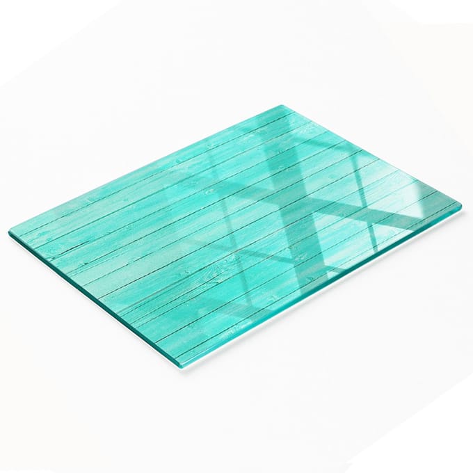 Glazen snijplank met grafische groene randen, 80x52 cm