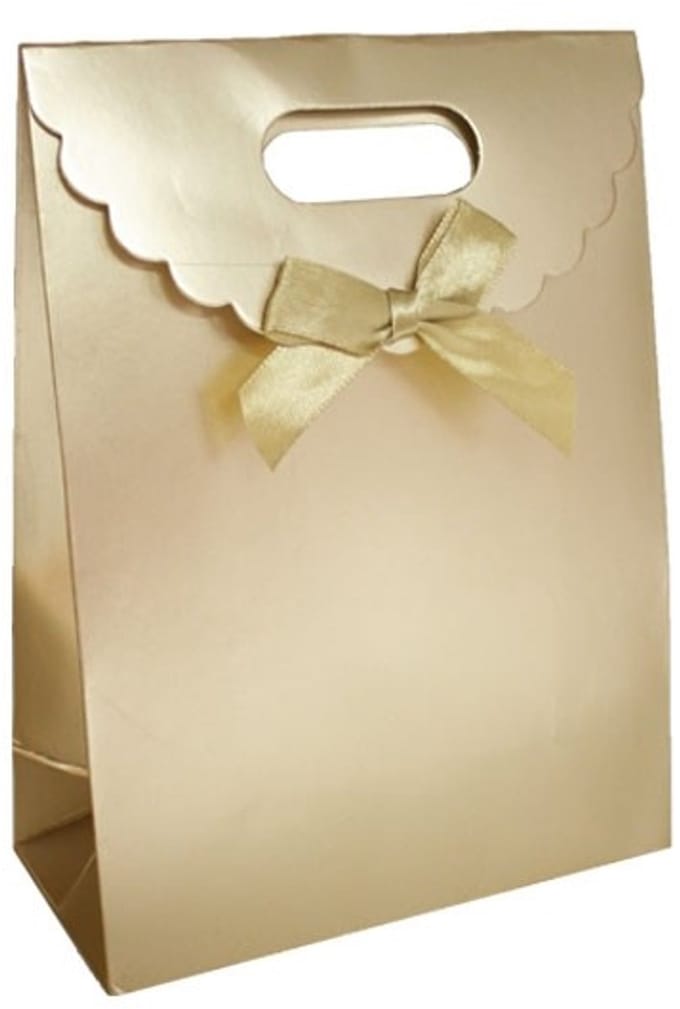 Daily Style – Cadeautas – Karton – Strikje Goud – 12 stuks – Cadeautas Papier