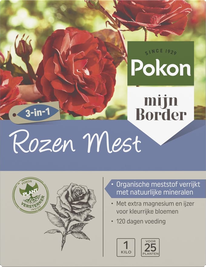 Pokon Rozen Mest - 1kg - Meststof - 3-in-1 werking
