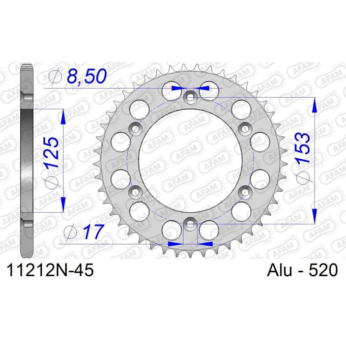 Tandwiel Afam 520 45 dents