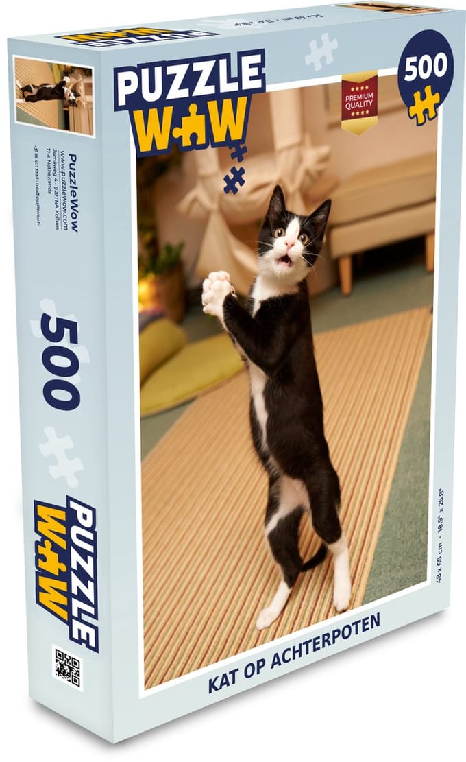 Puzzel Kat - Woonkamer - Zwart - Legpuzzel - Puzzel 500 stukjes