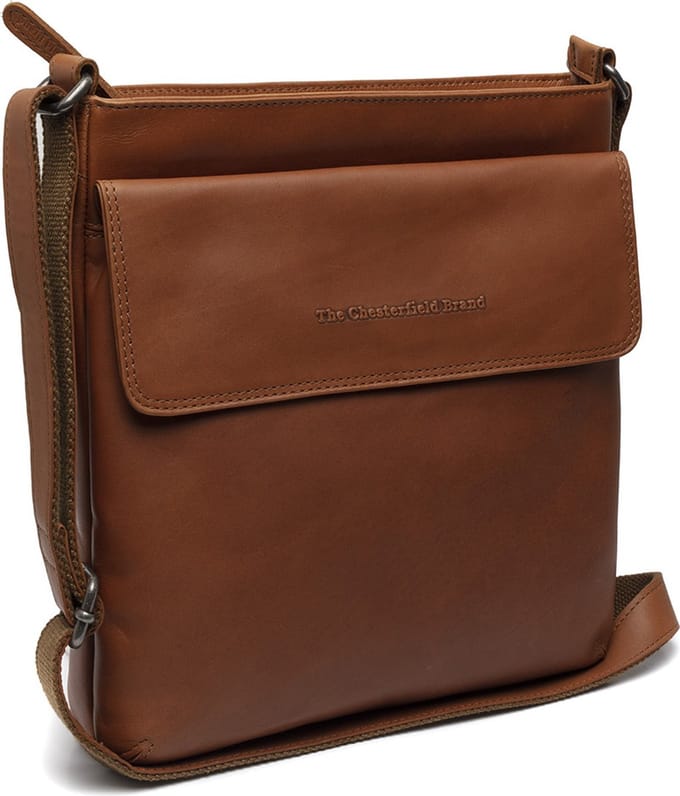 Chesterfield Essen Waxed Pull Up Schoudertas - Cognac