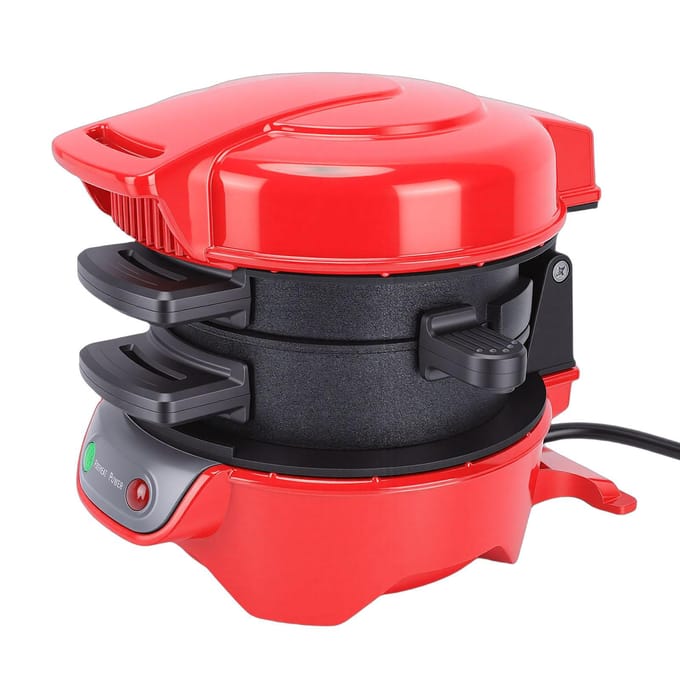 3-in-1 Ontbijt Maker Sandwich Maker Burger Machine Ei Toast Grill voor Studenten Voedsel Liefhebbers EU Stekker red