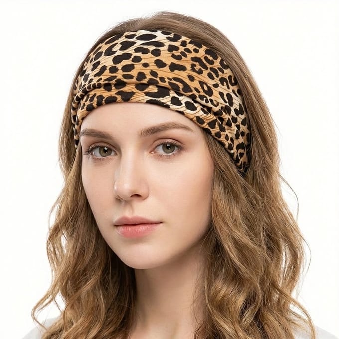 Panterprint haarband dames – elastische brede haarband – multifunctionele stoffen haar accessoire – modieuze en comfortabele stijl