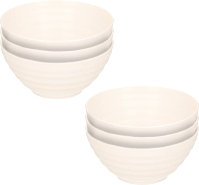 Plasticforte Schaaltjes - 6x - ivoor wit - kunststof - 14 x 6.5 cm - kommen