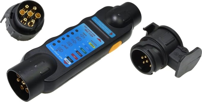 Tester voor aanhangerverlichting - Met LED indicators en adapters