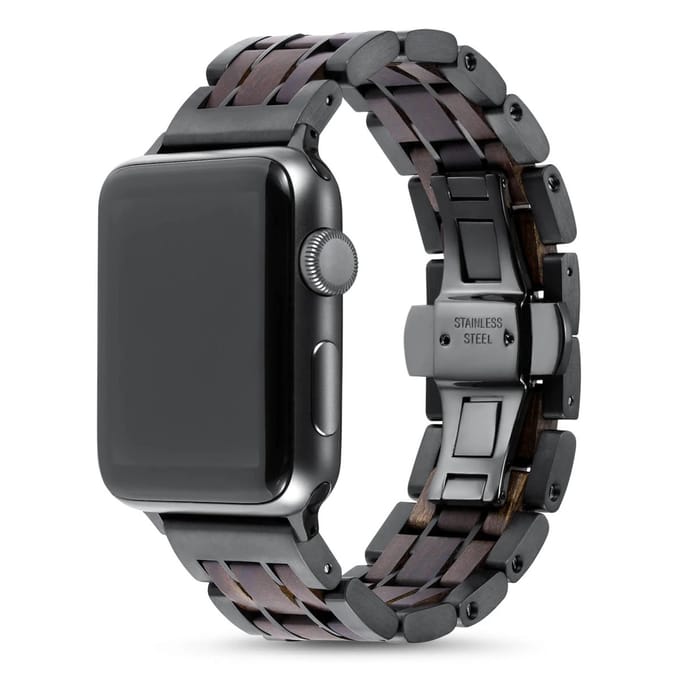 Apple Watch-bandje - walnotenhout en staal 38-41 mm