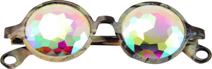 LOUD AND CLEAR® - Caleidoscoop Bril - Spacebril - Space Bril - Festival Bril - Premium - Grijs