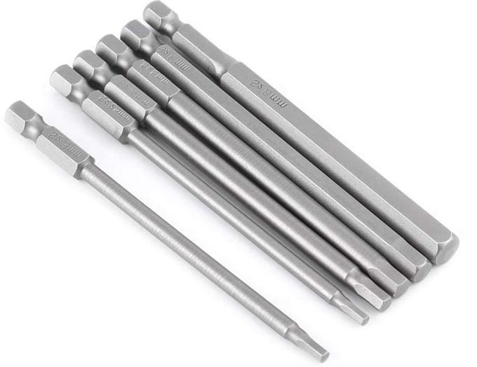6-delige set van 100mm hex boorbits, lange Torx schroevendraaiers, S2 legering staal, geschikt voor hout en metaalbewerking