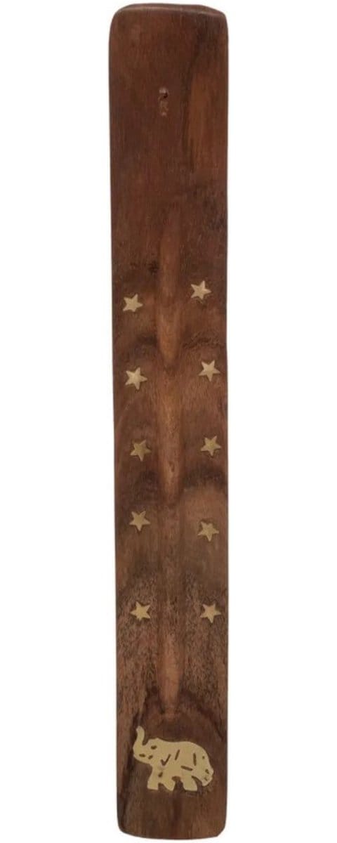 Wierookhouder plankje Chi - hout - voor wierookstokjes - 25 x 3 cm