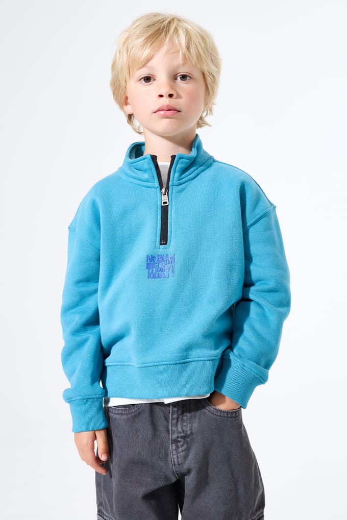 GARCIA Jongens Tekst Print Sweater Blauw Lange mouw
