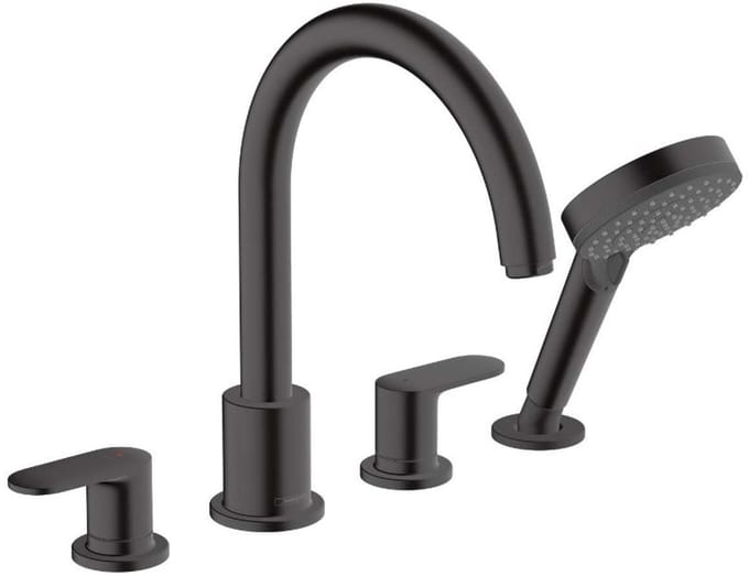 Hansgrohe Vernis Blend Afdekset badkraan - 211mm 4-gats - mat zwart
