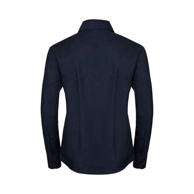 Russell Collection Dames/Dames Oxford Overhemd Met Lange Mouwen (Heldere marine)