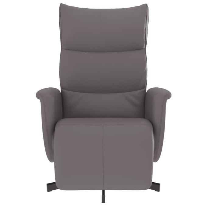 vidaXL - Fauteuil - verstelbaar - met - voetensteun - kunstleer - grijs