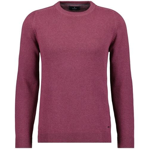 Ragman Trui Knitted Round Neck Garment Wash Rose Wine / male