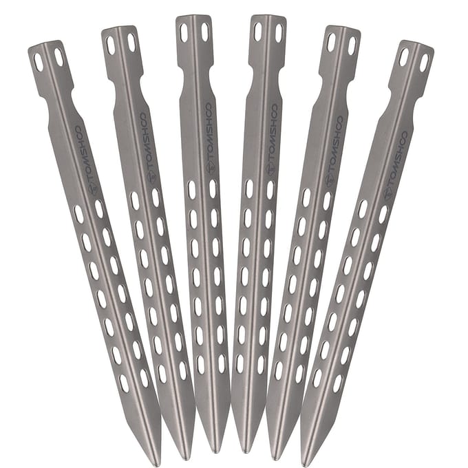 TOMSHOO 4/6-pack 6,3 inch campingharingen Ultralichte winddichte titanium tentharingen voor buiten 6 gray