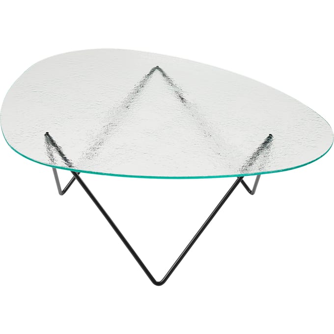 Gubi Pedrera salontafel - mat zwart - gestructureerd transparant Glas
