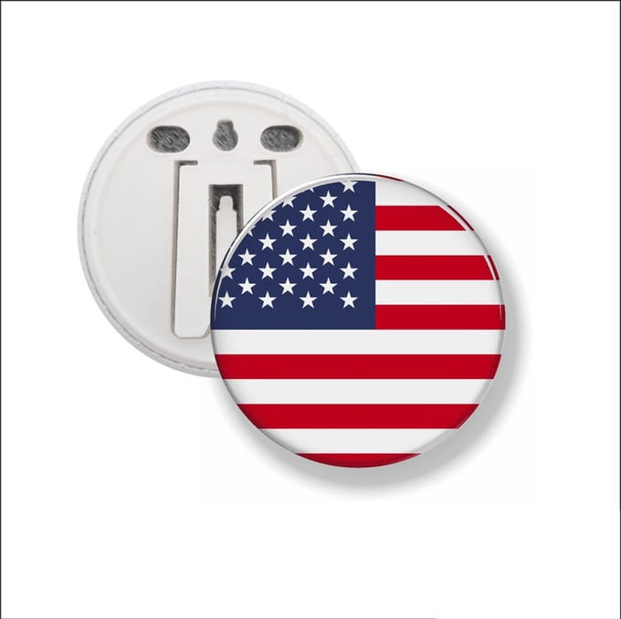 Button Met Clip 58 MM - Vlag USA