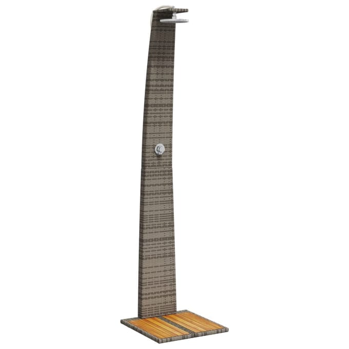 vidaXL - Buitendouche - 55x60x224 - cm - poly - rattan - en - acaciahout - grijs