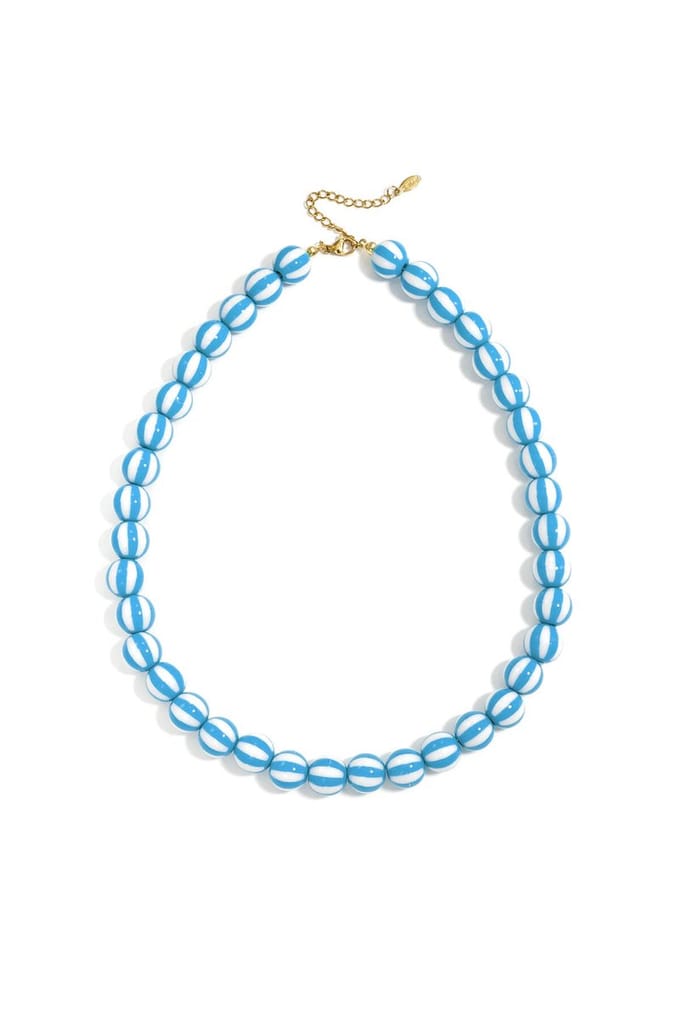 Kralenketting met gestreepte kralen - Groen