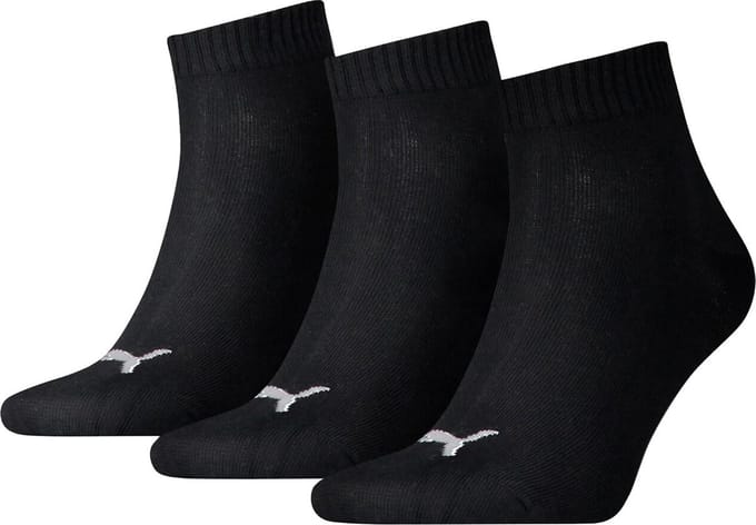 Puma - Kids 3-Pack Quarter Sokken Zwart - 23-26