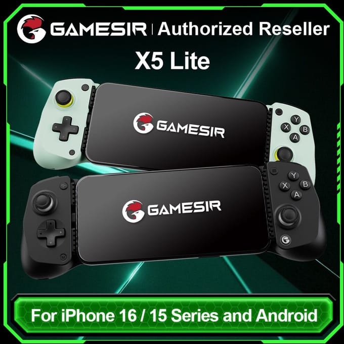 GameSir X5 Lite Mobiele Telefoon Gamepads voor iPhone 16 15-serie iPad Mini Android Tablet Controller Hall Effect Joysticks Ontwerp Black