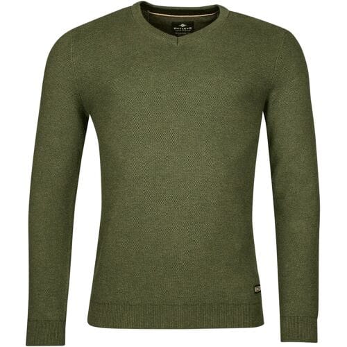 Baileys Trui V-Neck Cotton Structure Knit Groen / male