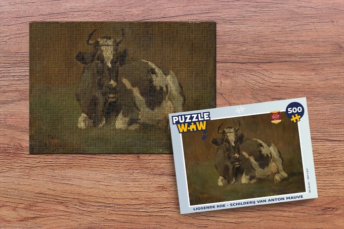 Puzzel Liggende koe - Schilderij van Anton Mauve - Legpuzzel - Puzzel 500 stukjes