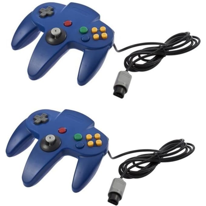 Gamepad - LESHP - Nintendo 64 N64 - 2 stuks - Diepblauw - Joystick blauw