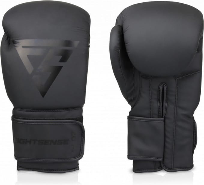 FightSense Eclipse Bokshandschoenen 14 oz – Mat Zwart – Voor Boksen & Kickboksen