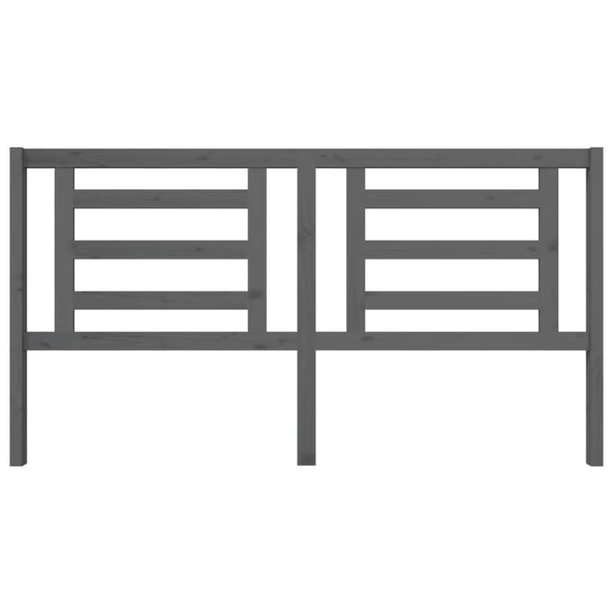 vidaXL - Hoofdbord - 186x4x100 - cm - massief - grenenhout - grijs
