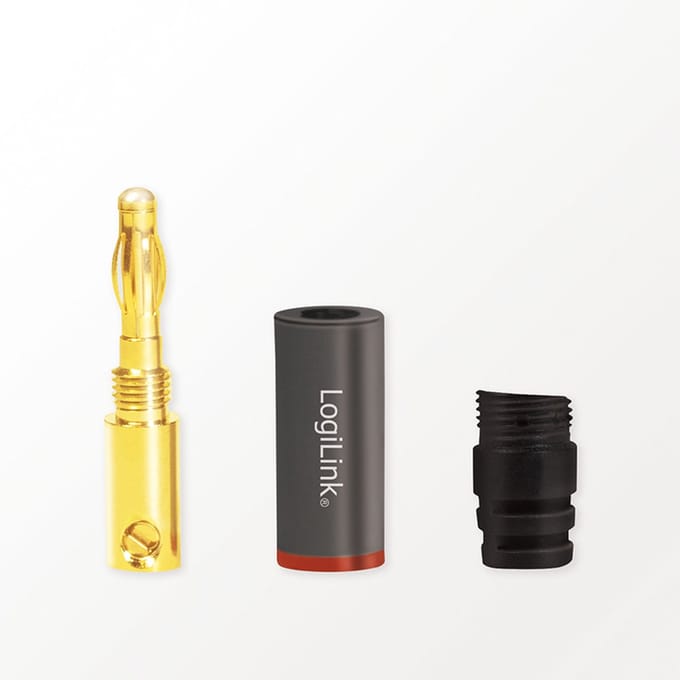 LogiLink Bananenstecker-Set 4-teilig 2 Paar für Kabeldurchmesser bis 4 qmm-, 1 stuk(s)