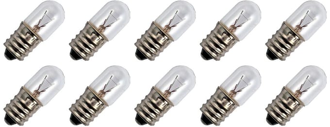 Signaallamp E12 24V 2W - 83 mAh - 10 stuks - T13 Gloeilamp Ø13mm - 33mm - 2500K - Dimbaar