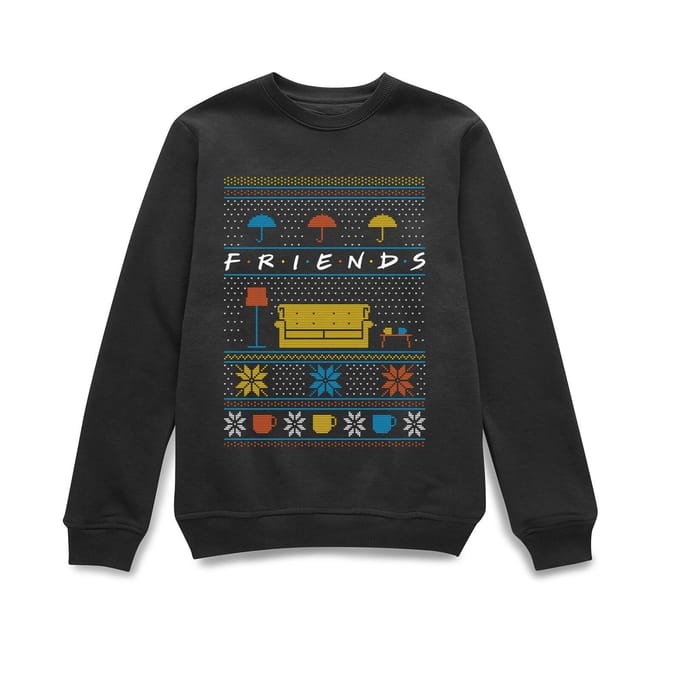 Friends Sofa Knit Christmas trui - Zwart - M