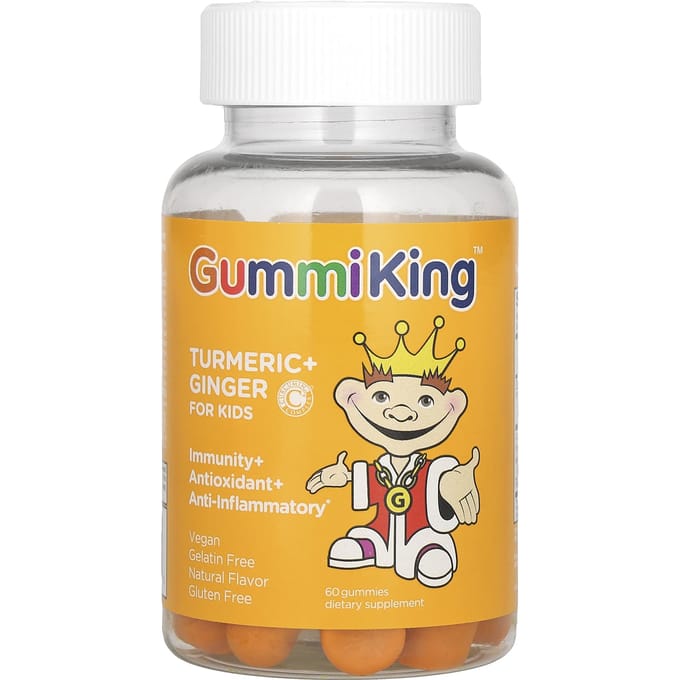 Kinderen Kurkuma + Gember, Immuun + Antioxidant + Ontstekingsremmend, Mangosmaak, 60 Gummies